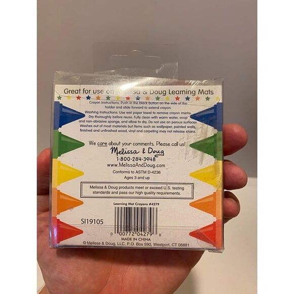 Melissa & Doug Learning Mat Crayons Write On and Wash Off Coloring Set - Picture 3 of 3